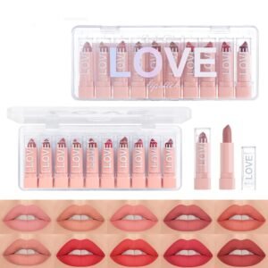 Ten Lipstick Set for Autumn and Winter, Matte Waterproof Lips